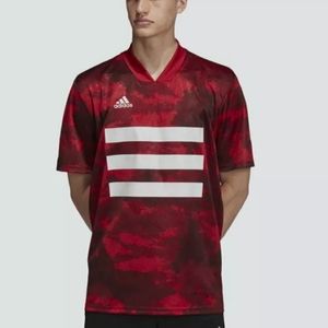 Adidas Men's Soccer TAN Graphic Jersey Active Maroon Size L DZ9537